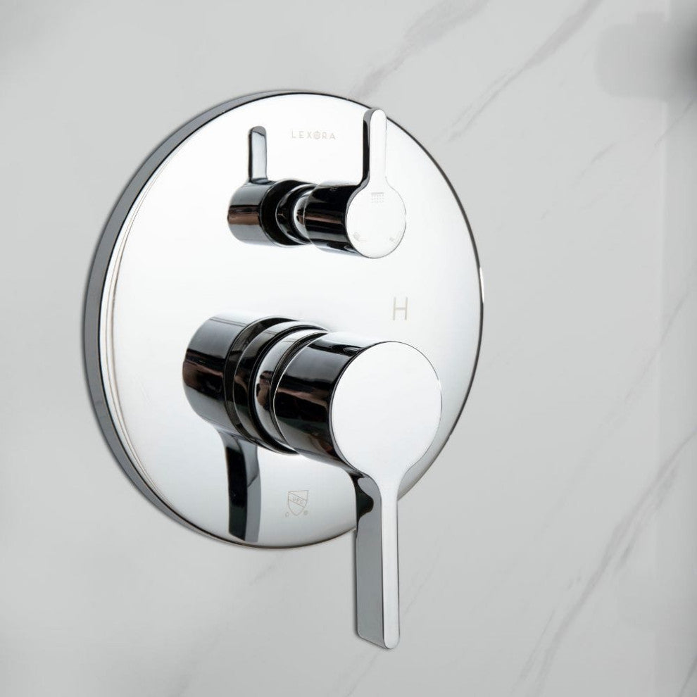 Luviah Set 8" Chrome Round Rain Shower and Handheld