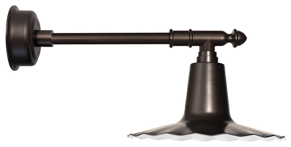 20" Iris LED Wall Sconce Light With Victorian Arm, Mahogany Bronze