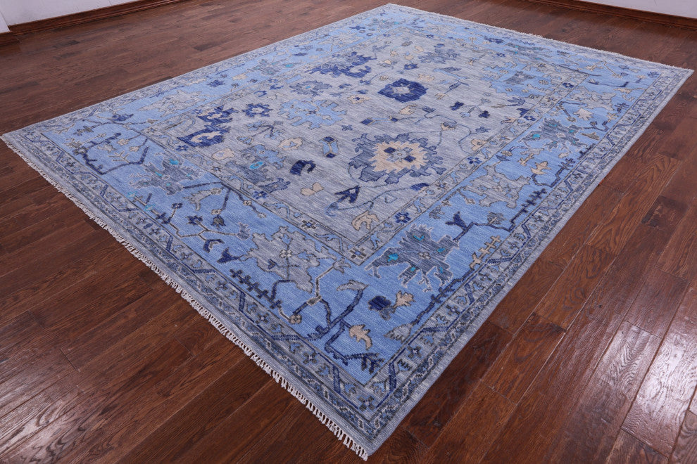 9' 0" X 11' 10" Turkish Oushak Hand-Knotted Wool Rug - Q15841