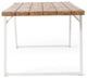 Gebo Outdoor Modern Acacia Wood Dining Table, Teak/White