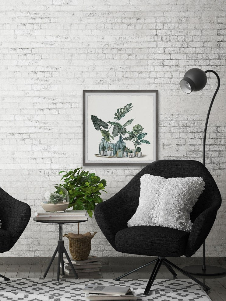 "Cactus and Palms" Framed Painting Print, 18"x18"