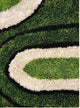 Modern Shaggy Hand Tufted Oriental Shag Area Rug, Green, 5x8'
