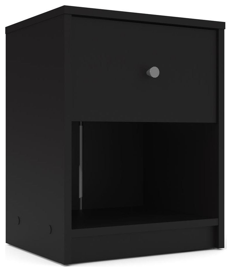 Portland 1 Drawer Nightstand, Black