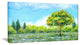 "Tree in Spring Watercolor" Painting Landscape Canvas Print, 40"x20"