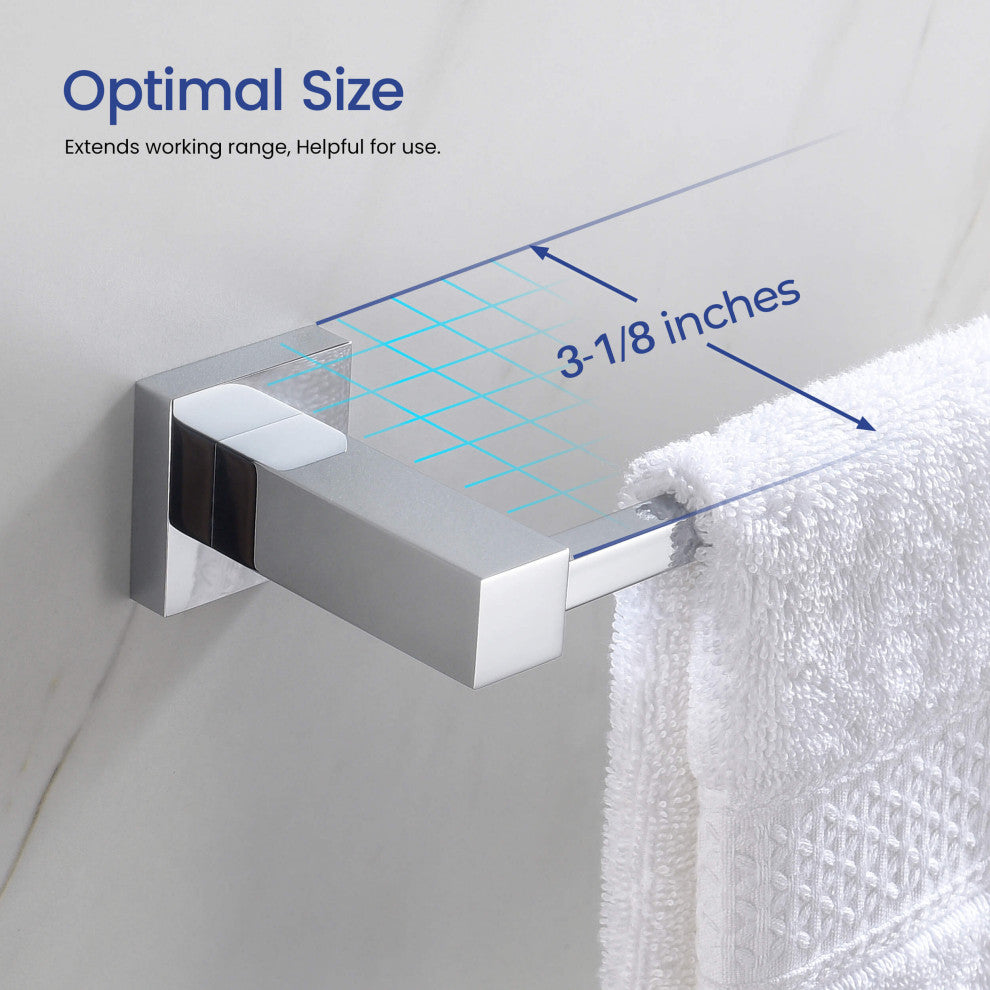 Cube 5-Piece Bathroom Hardware Set, Chrome