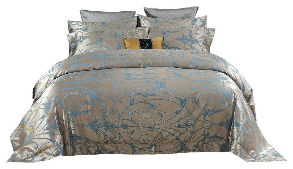 DM800K | King Size Duvet Cover Set Jacquard Top and 100% Cotton Inside