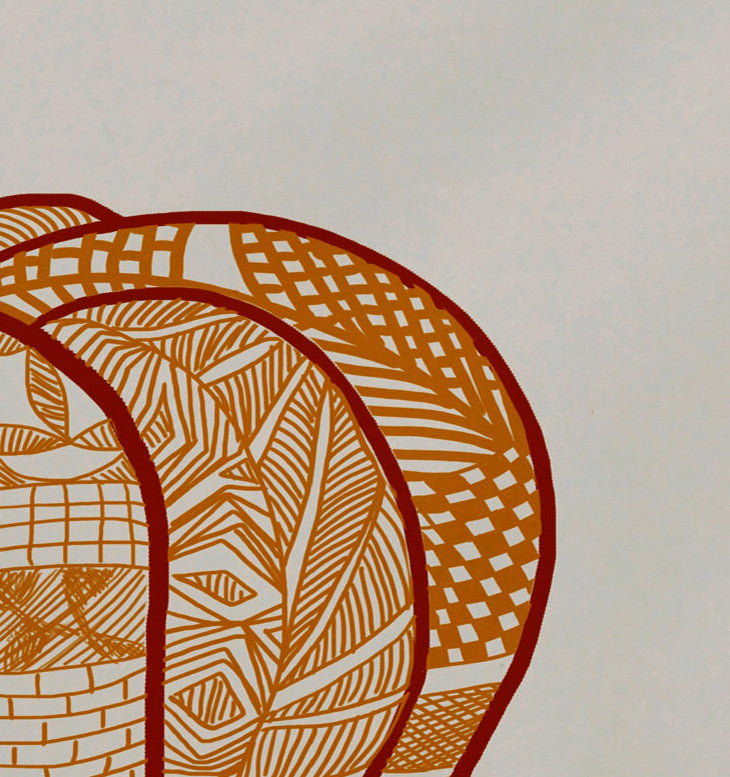 Pumpkin Patch Geometric Print Placemat, Set of 4, Gold