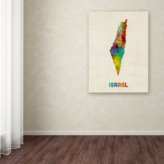 'Israel Watercolor Map' Canvas Art by Michael Tompsett