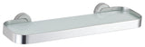 Milo Contemporary Stainless Steel Glass Vanity Shelf, Chrome