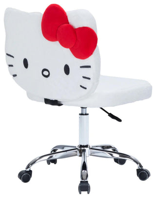 Teddy Fur Swivel Vanity Chair, Pink