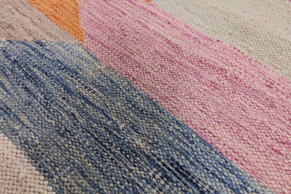 9' 6" X 12' 0" Kilim Flat Weave Wool On Wool Rug - Q12588