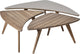 3-Piece Triplica Bunching Table Set, Weathered Eucalyptus and Super Stone