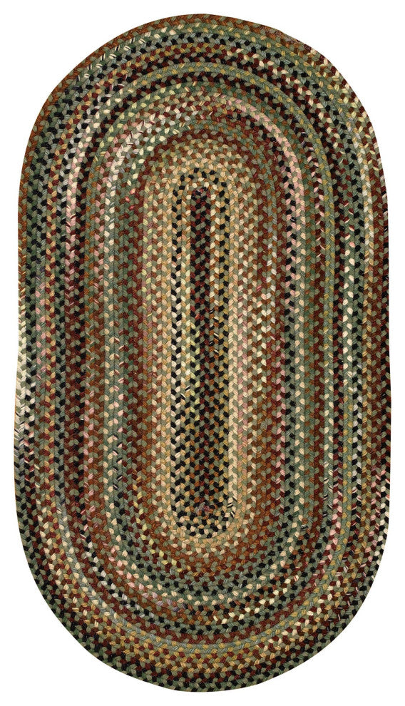 Capel Bangor Sage Green 0070_200 Braided Rugs - 8' X 11' Oval