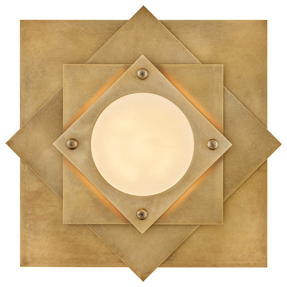 Fredrick Ramond Claude Medium Led Flush Mount, Heritage Brass