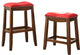 Delta Counter Height Stool, Set-2, Red PU and Oak