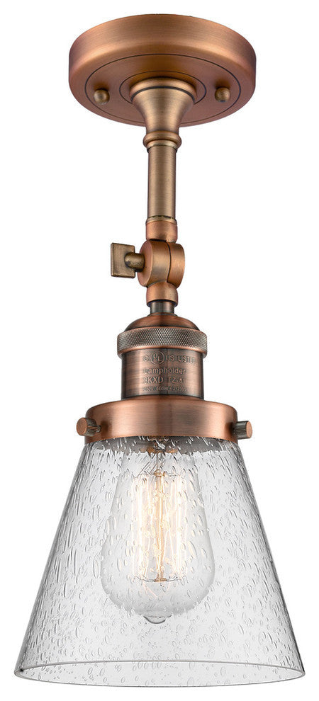 INNOVATIONS LIGHTING 201F-AC-G64-LED Small Cone 1 Light Semi-Flush Mount