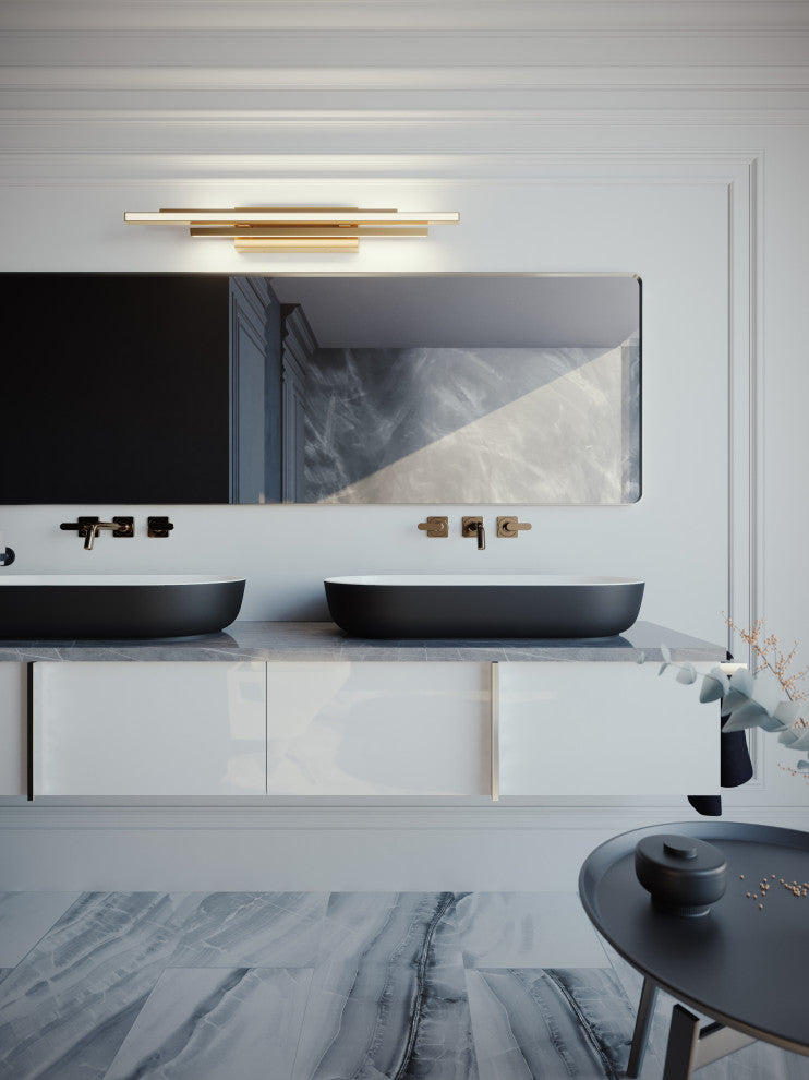 Indra 36" LED Vanity, Satin Brass