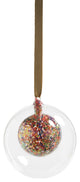 2-Piece Double Glass Sequin Ball Ornament Set, 6"