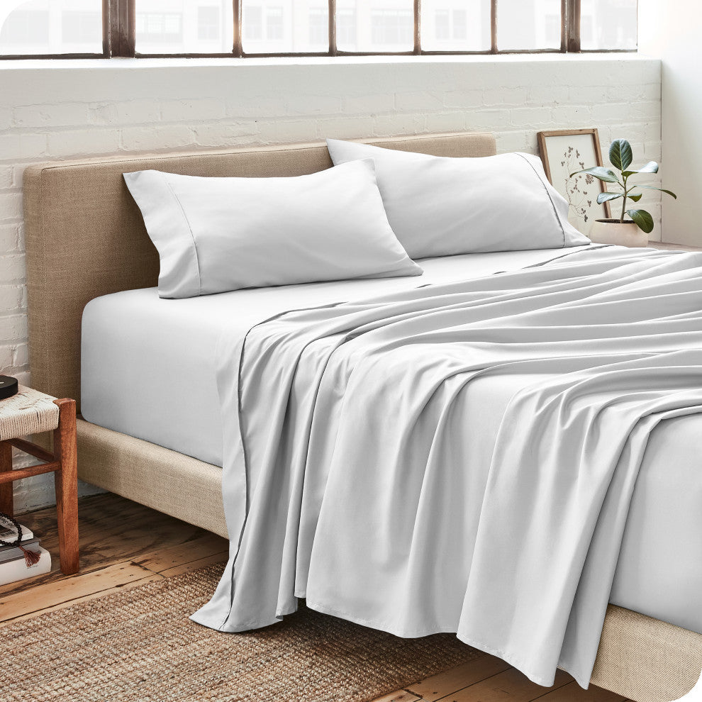 Bare Home Full XL 1800 Microfiber Sheet Set, White