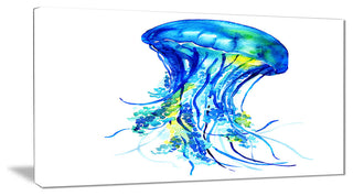 "Ocean Water Jellyfish" Animal Digital Art Canvas Print