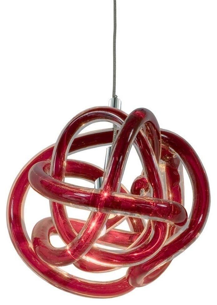 Light Low Voltage Pendant And Canopy Kit, Red Chrome