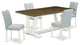 5-Piece Dining Set, 4 Chairs and Rectangular Table, Linen White