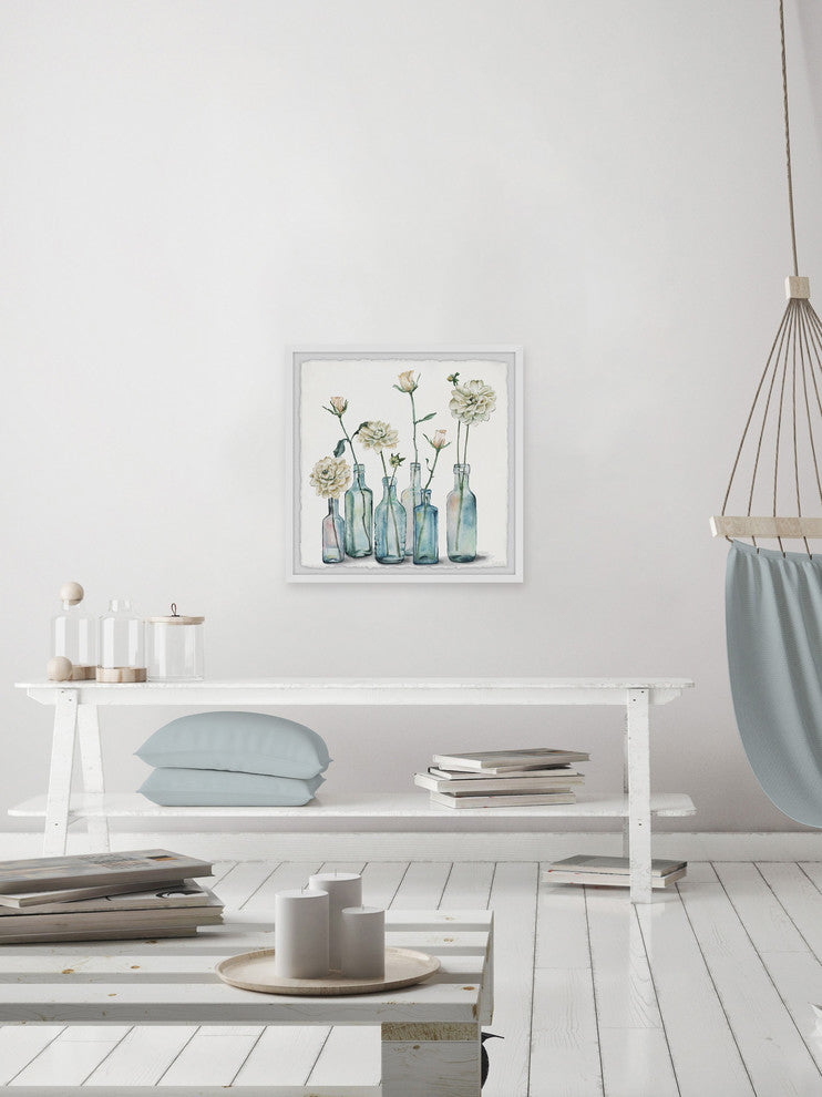 "Clearly White" Framed Painting Print, 12"x12"