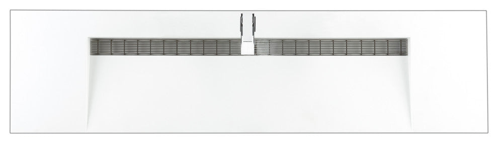 Columbia 72" Single Wall Mount Vanity, Latte Oak, Radiant Gold, Glossy White Top