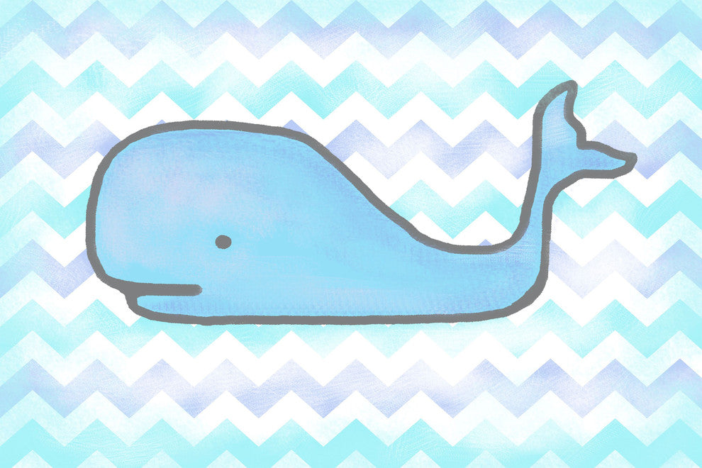Marmont Hill, "Baby Blue Whale" by Reesa Qualia Painting Wrapped Canvas, 60x40
