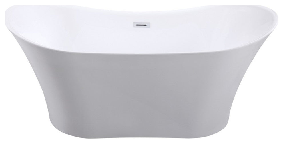 ARIEL 67" Acrylic Freestanding Bathtub Polished Chrome and Overflow Drain