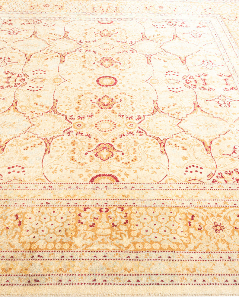 Mogul, One-of-a-Kind Hand-Knotted Area Rug Ivory, 6' 1" x 6' 1"