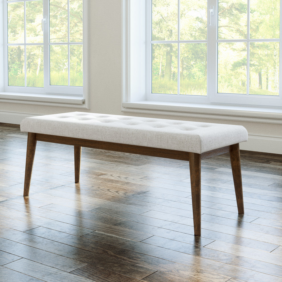 Silas Retro Upholstered Tufted Mid-Century Bench