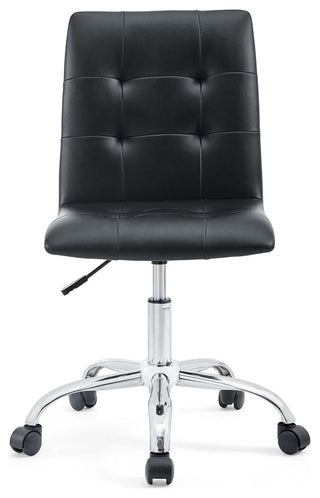 Black Prim Armless Mid Back Office Chair