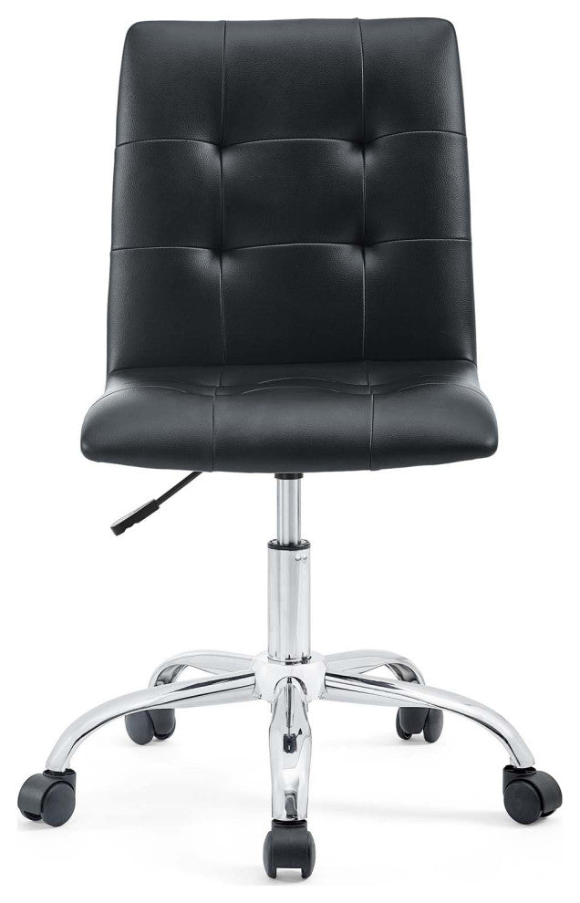 Black Prim Armless Mid Back Office Chair