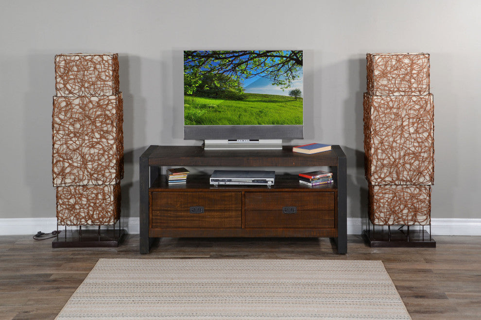 64" TV Stand Media Console Modern Rustic Industrial Cabinet