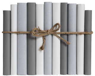 Decorative Books - Granite Paper Wrapped Book Bundle - 1 foot of Grey Books