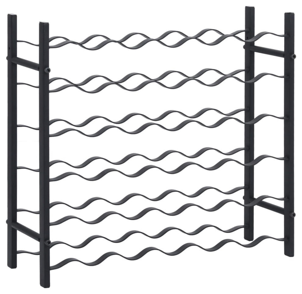 Vidaxl Wine Rack For 36 Bottles Black Iron