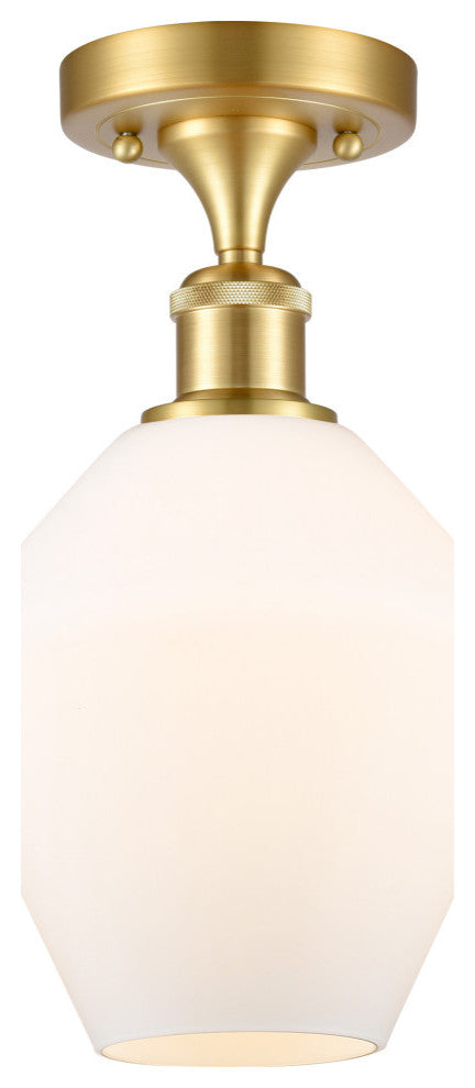 Innovations 516-1C-SG-G651-8-LED 1-Light Semi-Flush Mount, Satin Gold