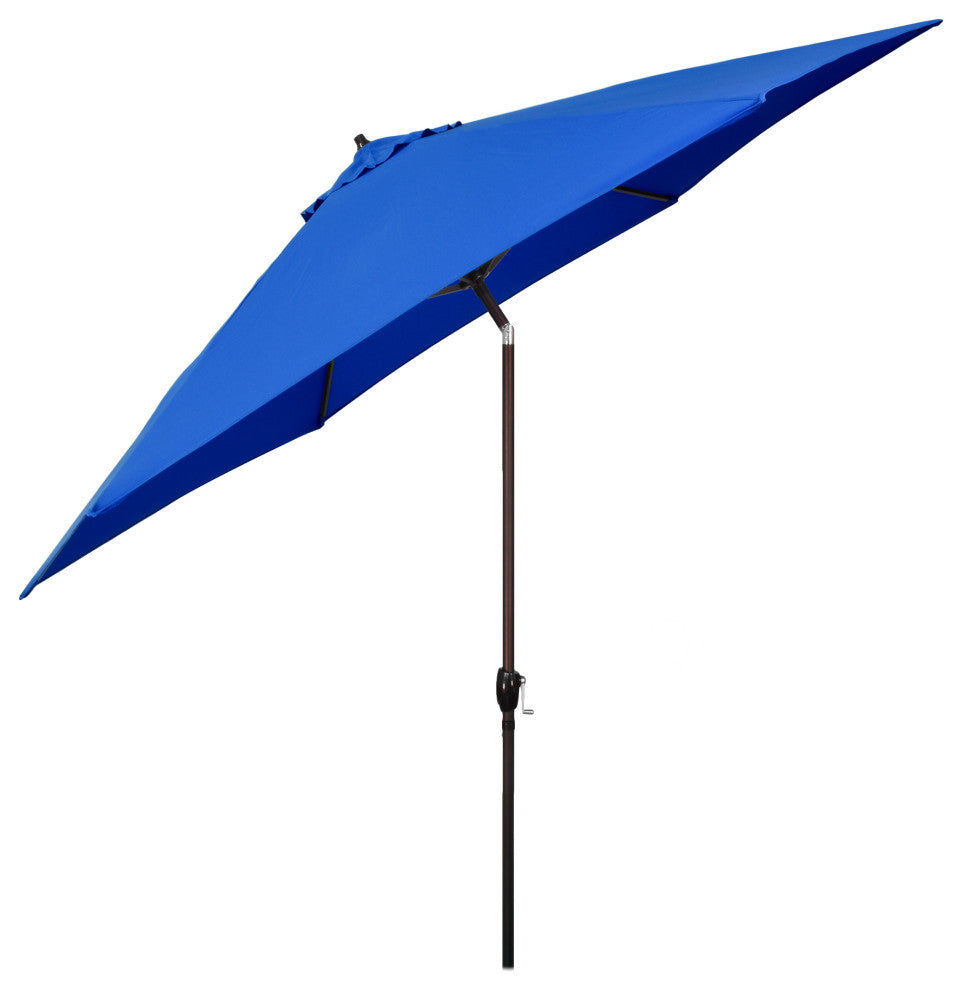 Astella 11' Round Table Patio Umbrella, Auto Crank Lift, Polyester, Pacific Blue