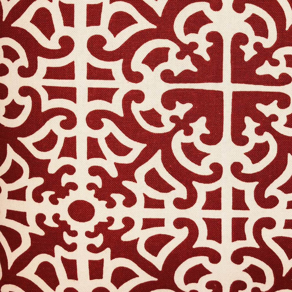 Red Romance Red and Beige Luxury Throw Pillow, 20"x36" King
