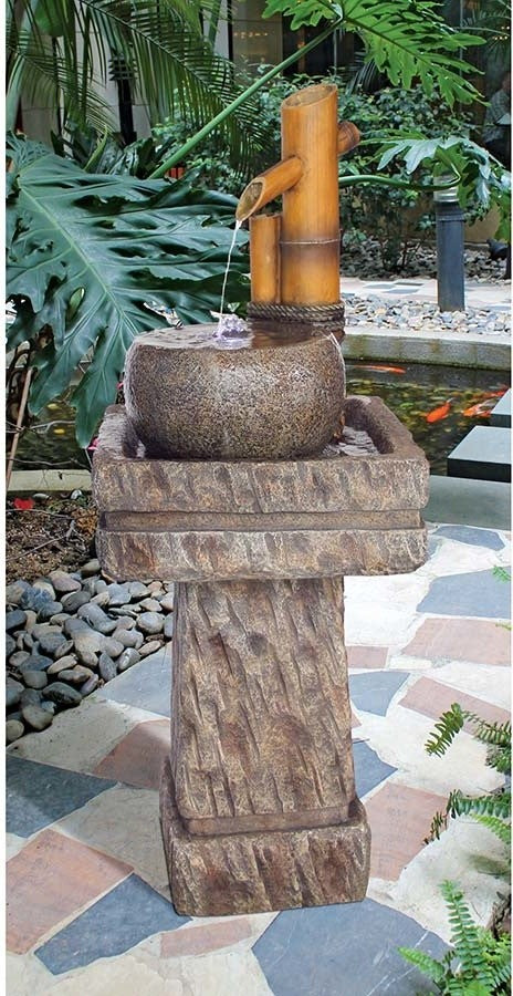 Bamboo Wellspring Pedestal Fountain