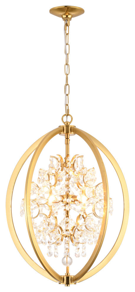 Bethel International LA10C18AB 4 Light Chandelier, Antique Brass