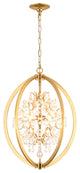 Bethel International LA10C18AB 4 Light Chandelier, Antique Brass