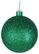 120Mm 5" Green Glitter Ball Ornament With Wire