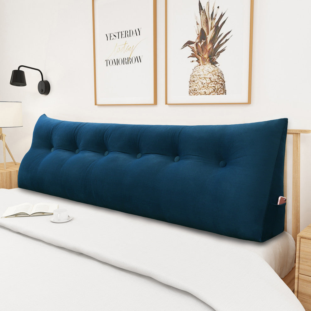 WOWMAX Bed Wedge Pillow Back Support Cushion Dorm Hostel Bed Headboard Pillow, 71x20x8