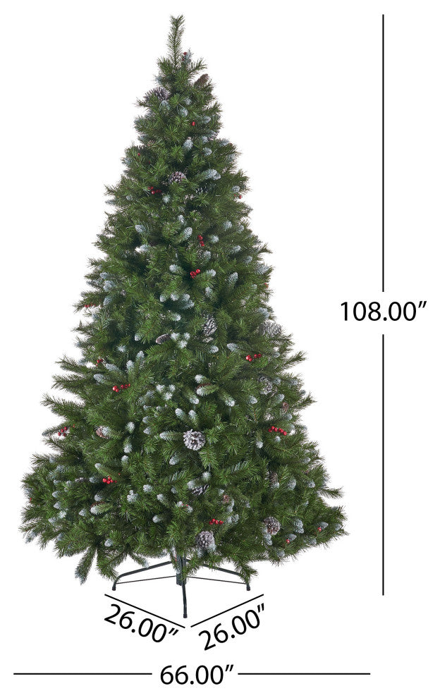 9' Mixed Spruce Artificial Christmas Tree, Unlit