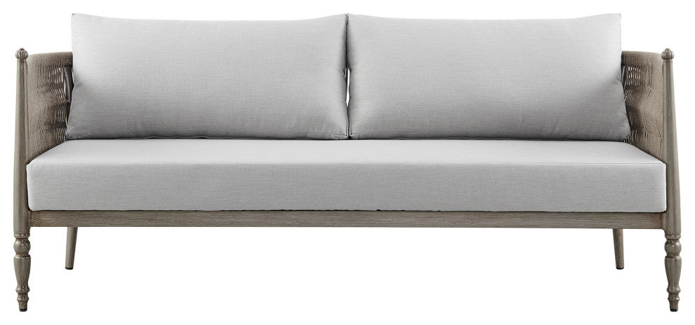Safari 4-Piece Outdoor Aluminum and Rope Seating Set With Beige Cushions