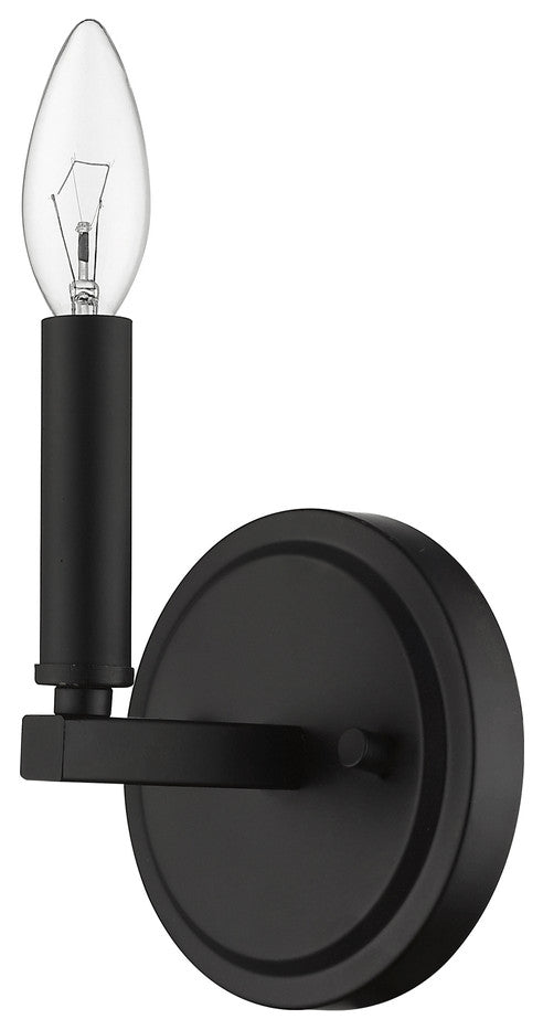 One Light Matte Black Wall Sconce