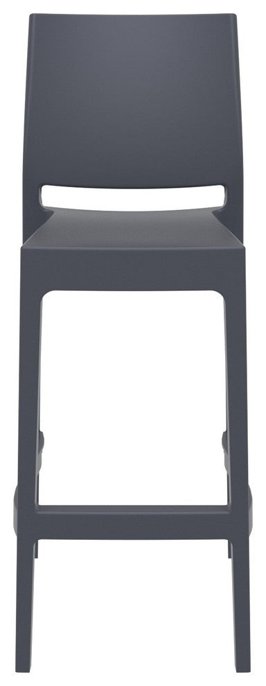 Maya Resin Barstool, Dark Gray, Set of 2