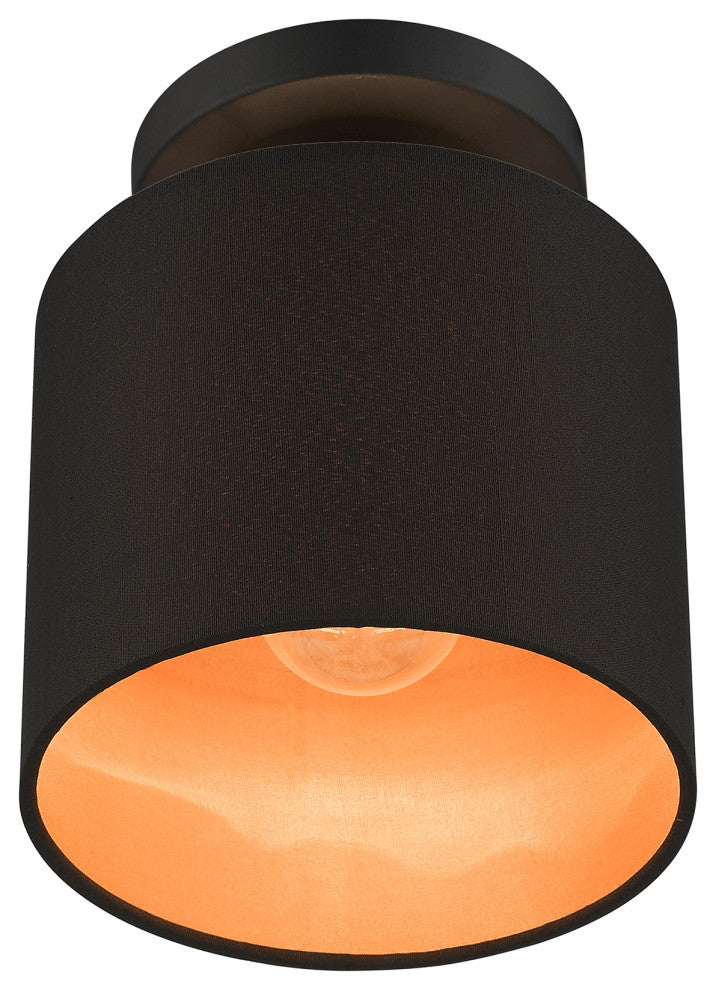 LIVEX LIGHTING 45084-04 1 Light Black Petite Semi-Flush